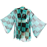 Women Demon Slayer: Kimetsu no Yaiba Kamado Tanjirou Cosplay Two Piece V Neck Bathing Suit Swimsuit with Sheer Kimono Cardigan Cover Up - INSWEAR